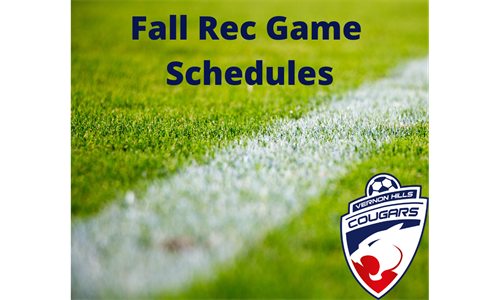 Fall 2024 Rec Soccer Game Schedules (Coming Soon)